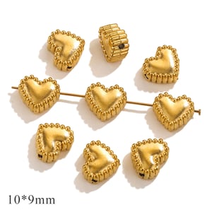 1 pezzo semplice stile classico a forma di cuore in acciaio inossidabile placcato Colore oro  da donna h5 